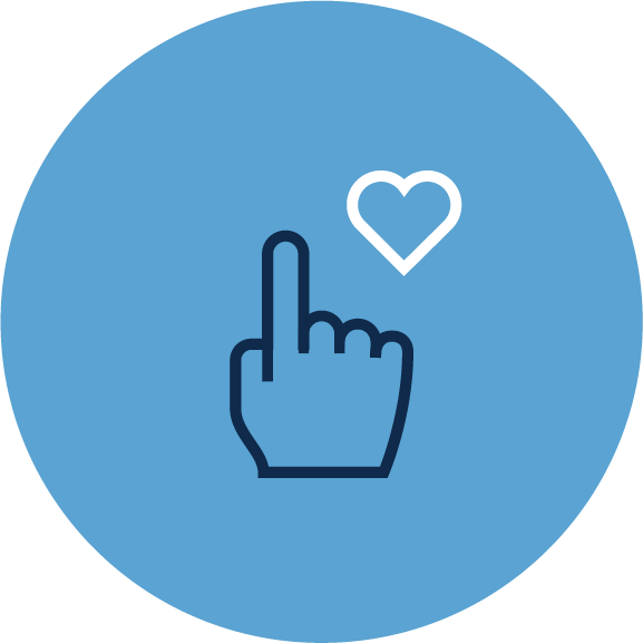 icon of cursor with heart