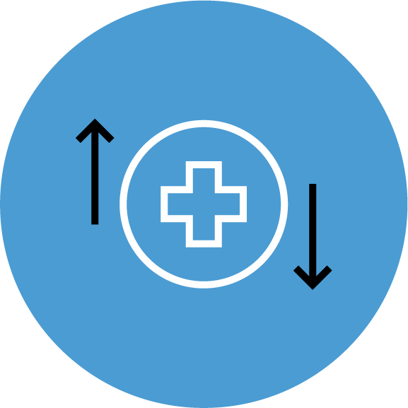 icon of health with arrows