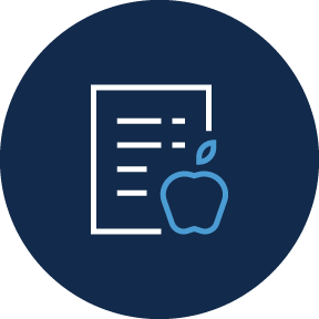 icon of paper and apple